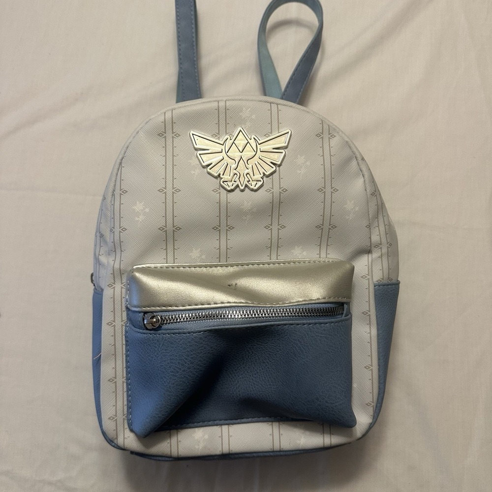 Nintendo - The Legend of Zelda: Breath of The Wild Mini Backpack 11" Silver Blue
